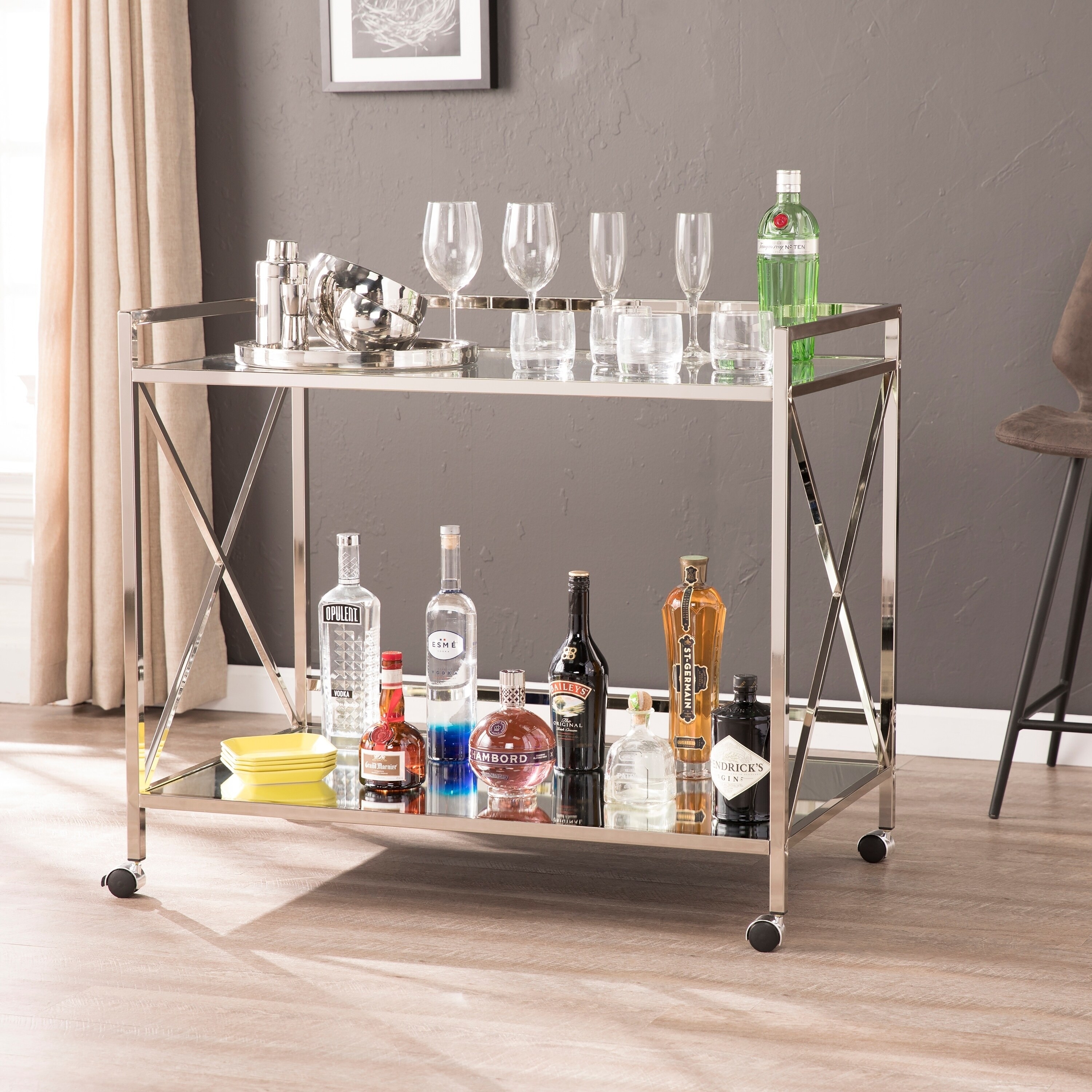 SEI Furniture Munchofen Metal Gold Bart Cart