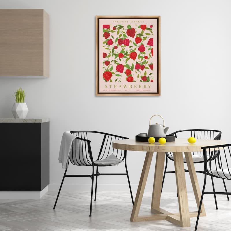Stupell Strawberry Gallery Print Framed Floater Canvas Wall Art Design By Kamdon Kreations