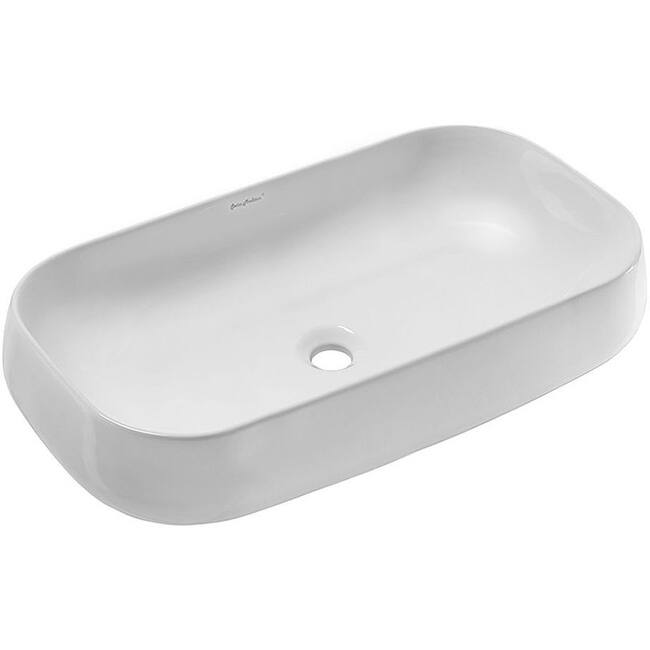 Swiss Madison Chateau 28" Rectangular Ceramic Vessel Bathroom Sink - Glossy White