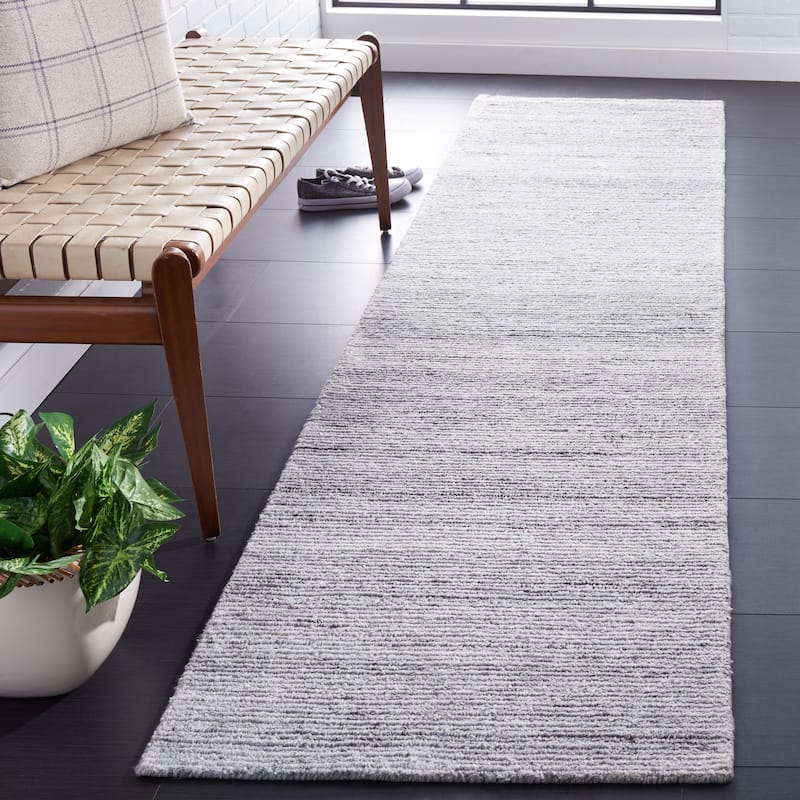 SAFAVIEH Handmade Mirage Adelie Modern Rug - 2'3" x 9' Runner - Grey/Ivory