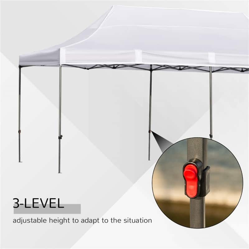 Pop Up Outdoor Tent 19.7 ft x 9.8 ft Waterproof Oxford Fabric with Roller Bag
