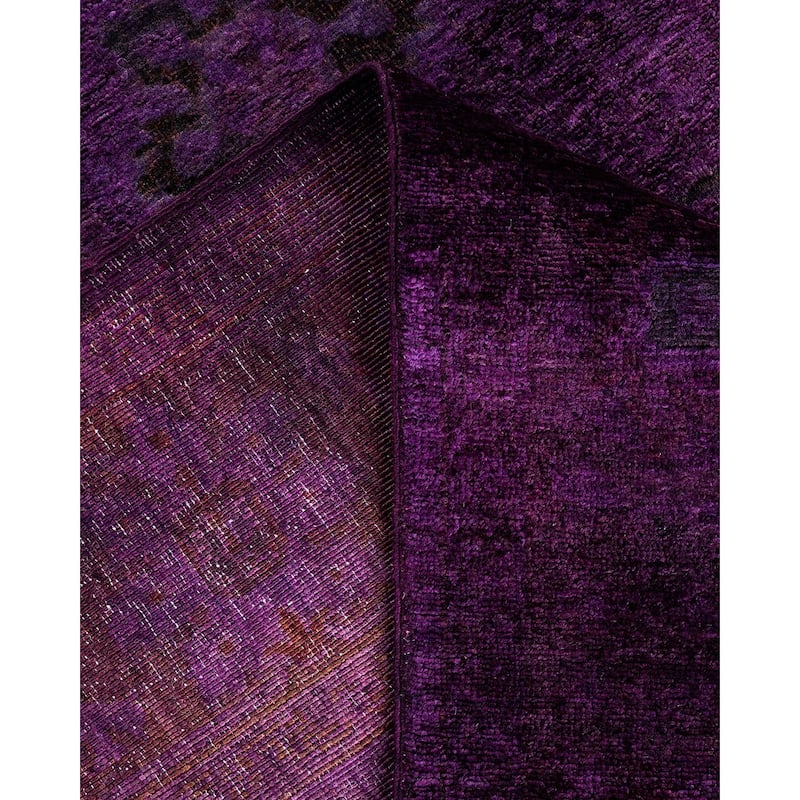 Vibrance, One-of-a-Kind Hand-Knotted Area Rug - Purple, 5' 10" x 8' 7" - 5' 10" x 8' 7"