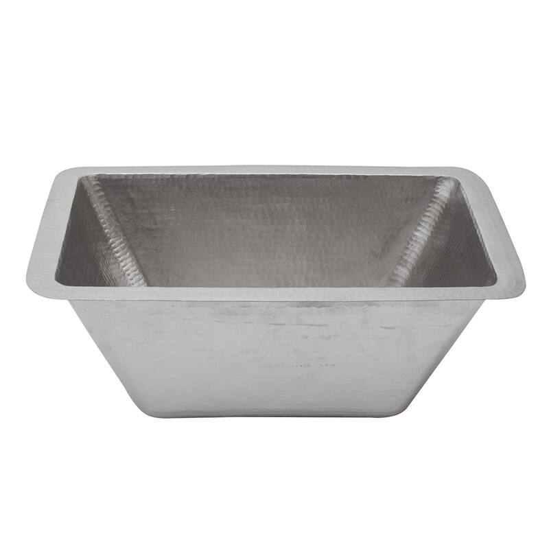 17-in Rectangle Hammered Copper Bathroom Sink in Nickel (LRECEN)
