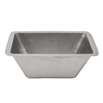 17-in Rectangle Hammered Copper Bathroom Sink in Nickel (LRECEN)