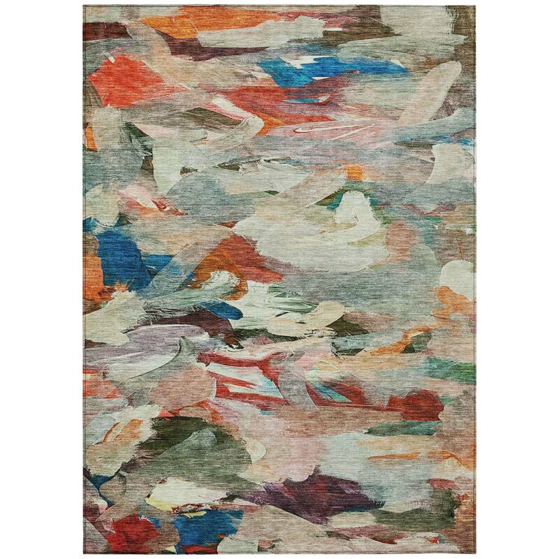 HomeRoots Abstract Transitional Rectangle Outdoor Rug