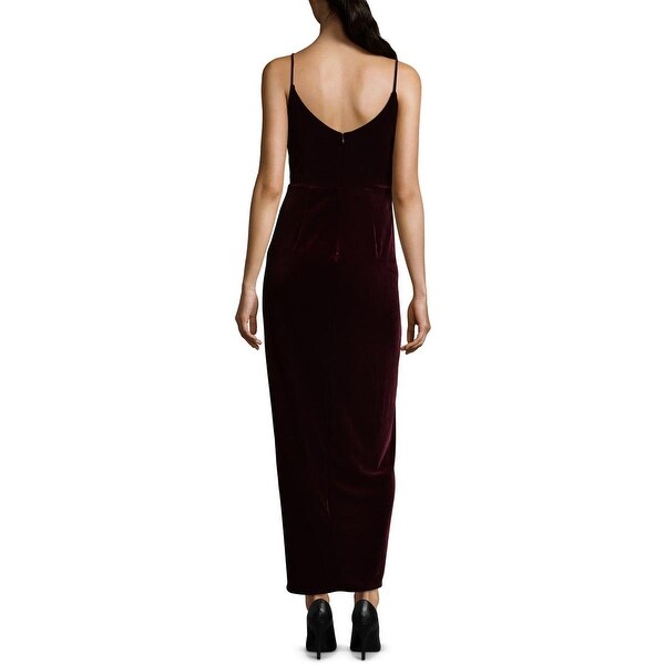 xscape velvet dress burgundy