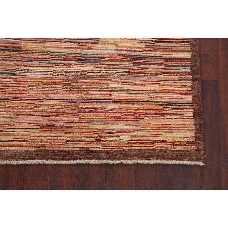 Hand Knotted Oriental 100% Wool Carpet Tribal Contemporary Multi-Colored Gabbeh (kashkoli) Area Rug - 6' 3'' X 4' 7''