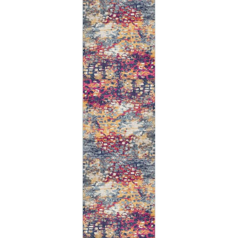 HomeRoots Abstract Modern Runner Area Rug