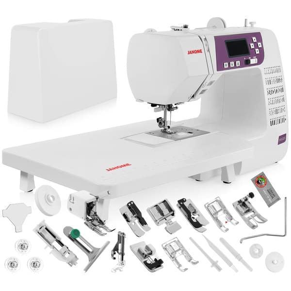 slide 2 of 3, Janome 3160 Computerized Sewing Machine w/Hard Cover + Extension Table + Quilt Kit + 1/4 Seam Foot w/Guide + More!