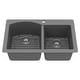 preview thumbnail 76 of 89, Karran Drop-In Quartz 33 in. 1-Hole 60/40 Double Bowl Kitchen Sink Kit