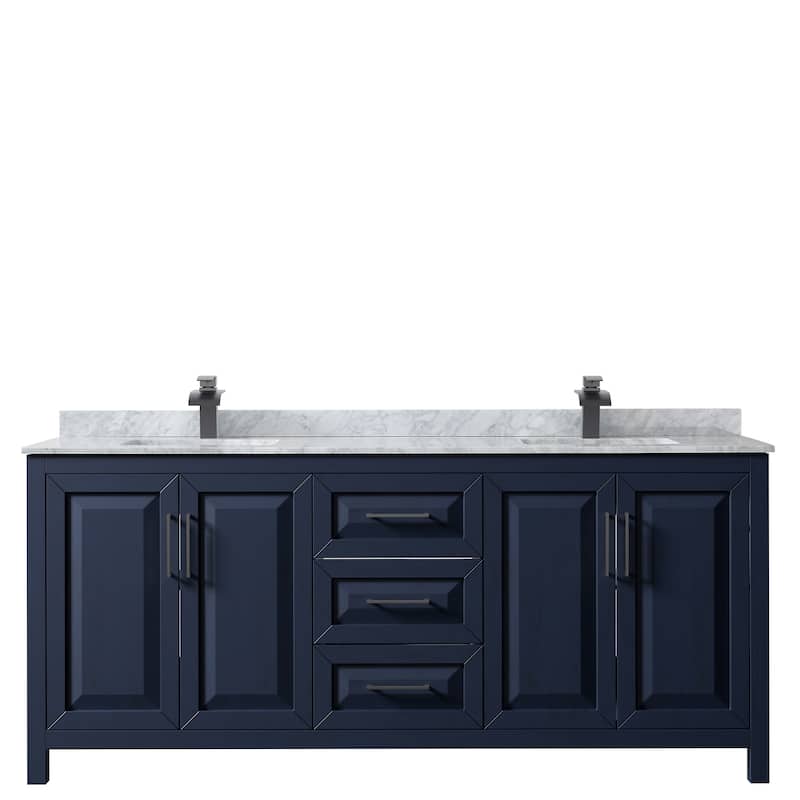 Daria 80-inch Double Vanity, Marble Top, No Mirror