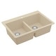 preview thumbnail 61 of 74, Karran 33" Top Mount Double Equal Bowl Quartz Kitchen Sink Kit - 33" x 22" x 9"