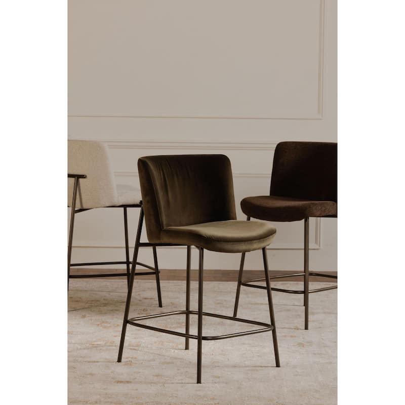 NADAAL STUDIOS Amaris, Counter Stool With Performance Fabric - 21.7"W x23.4"D x37.4"H