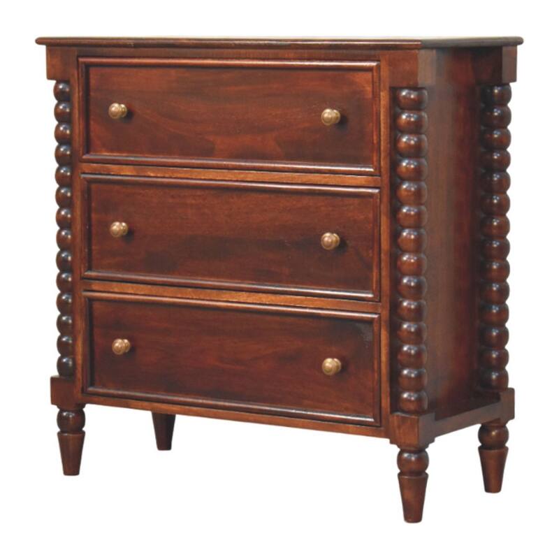 Artisan Furniture Solid Wood Barclay 3 Drawer Chest Brown