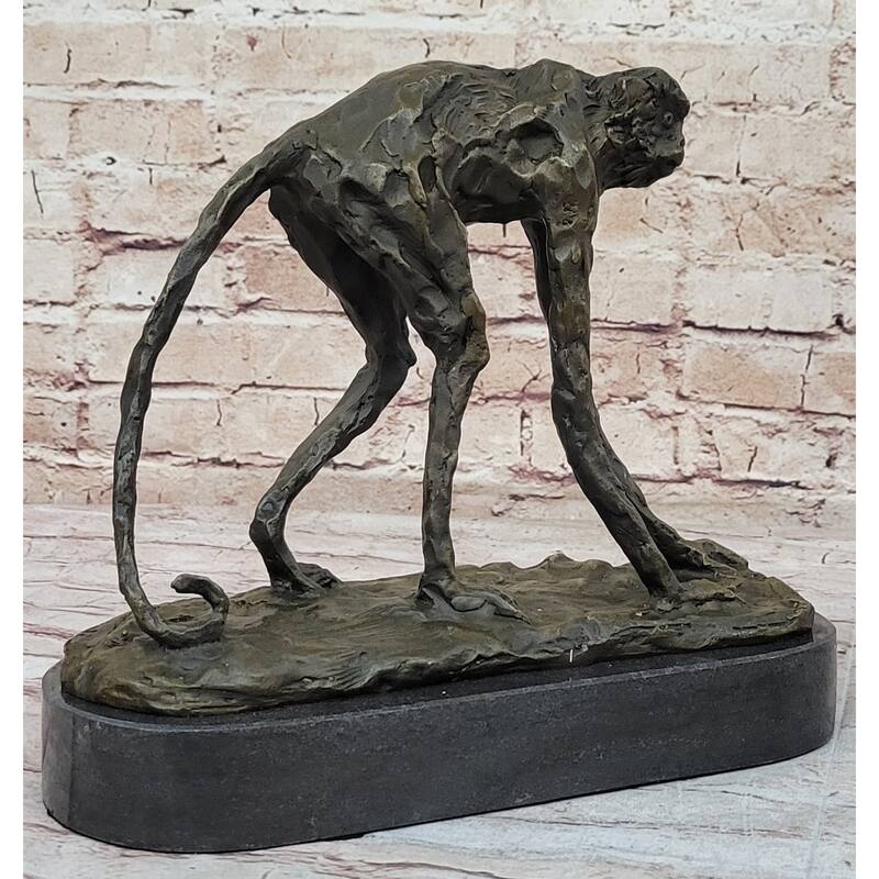 Abstract Modern Art Artwork Ape Monkey Animal Bronze Sculpture Marble Decor Sale