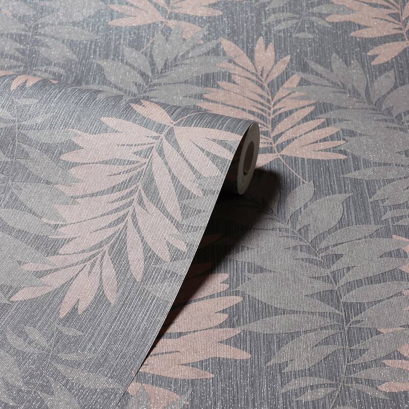 Arthouse Bernis Slate Palm Leaf Wallpaper