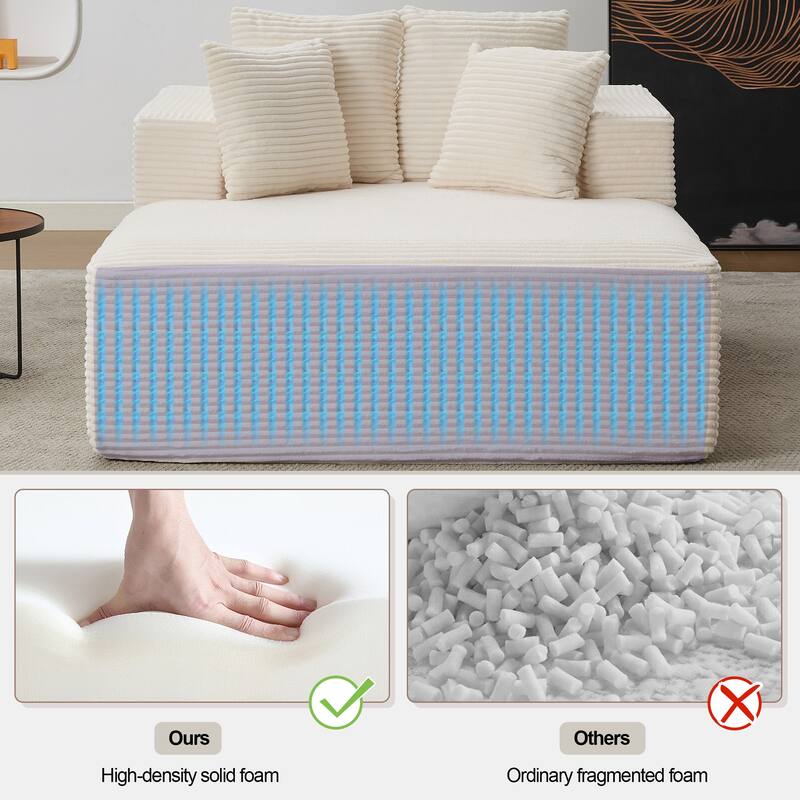 54" W Oversized Chaise Lounge Sofa Couch