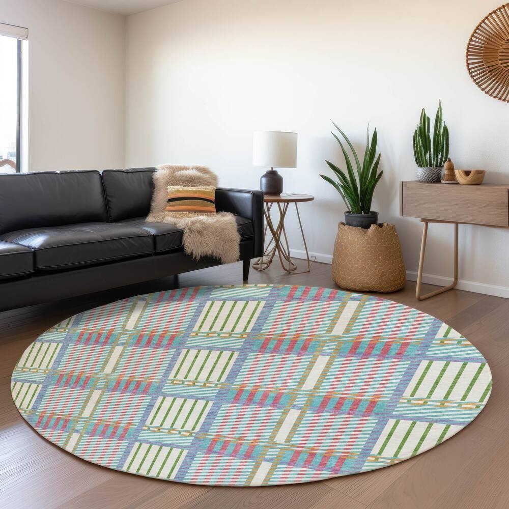 Premium Washable Super Soft Modern Plaid Mayfield Rug