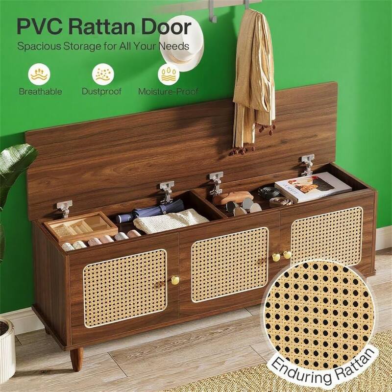 2-in-1 Shoe Bench with Hidden Storage Compartment