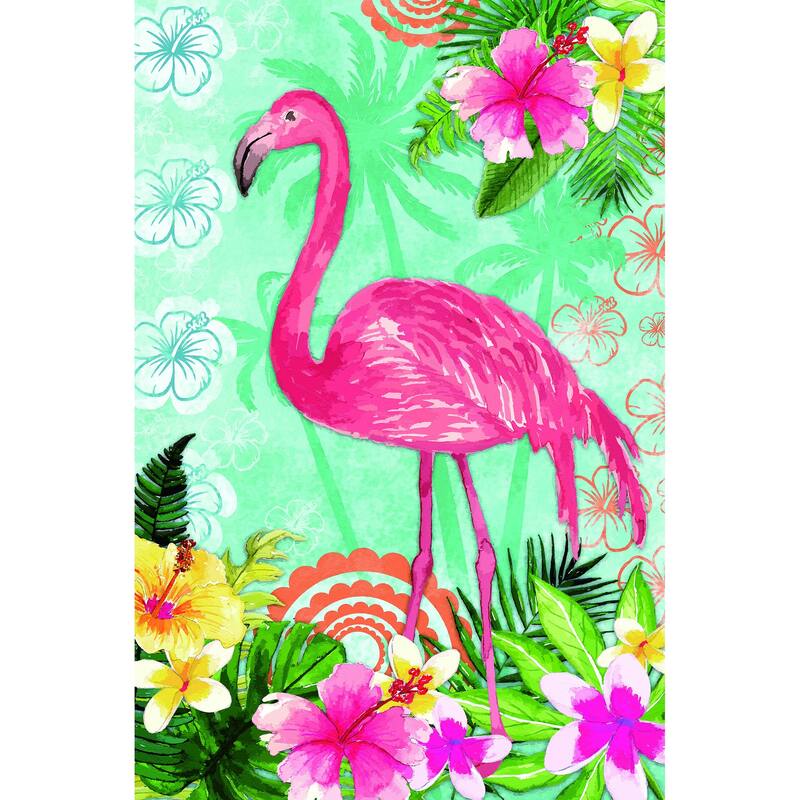 Tropical Flamingo Spring Outdoor Garden Flag 18" x 12.5"