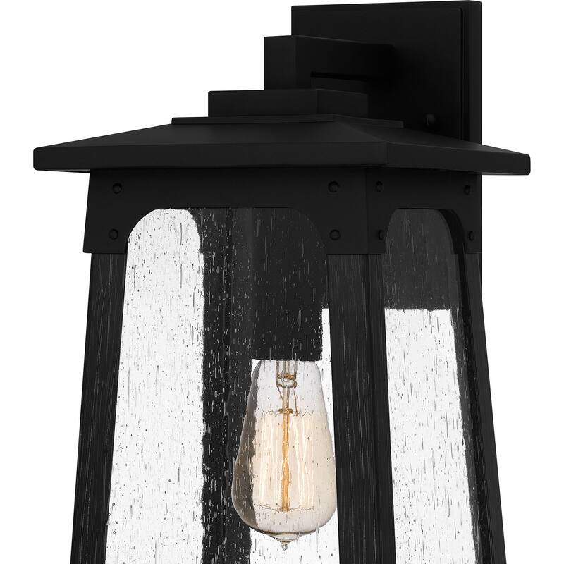 Matte Black One Light Outdoor Wall Mount from the Drescher Collection