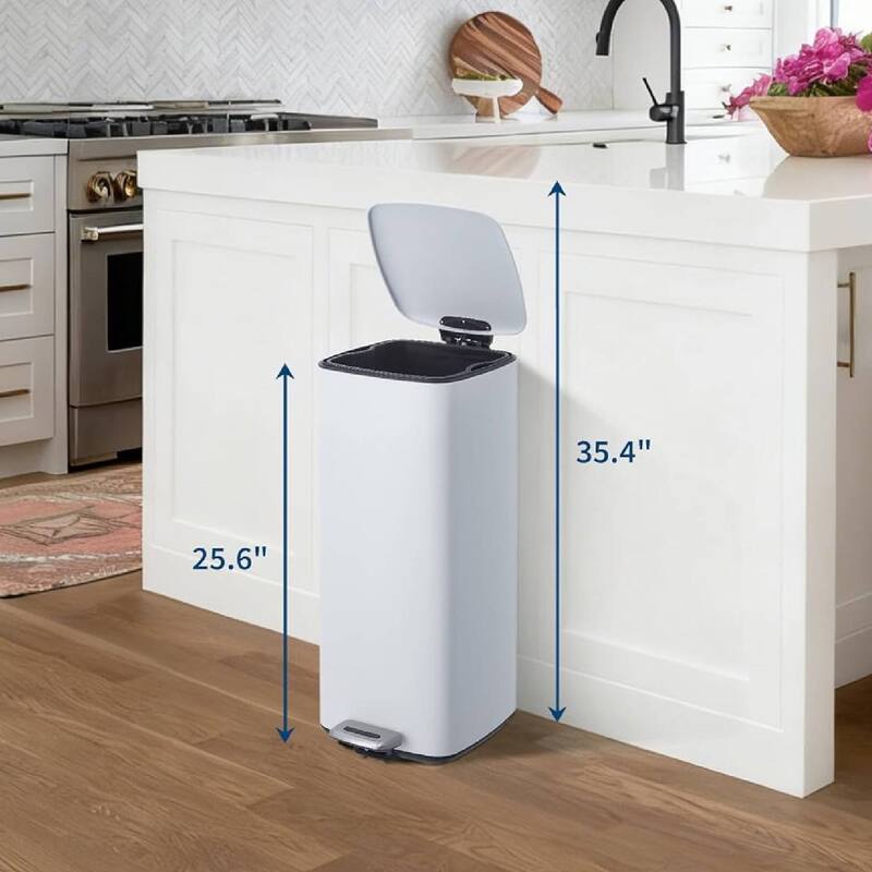 8 Gallon Step-On Kitchen Trash Can, Garbage Can for Home Office Bedroom
