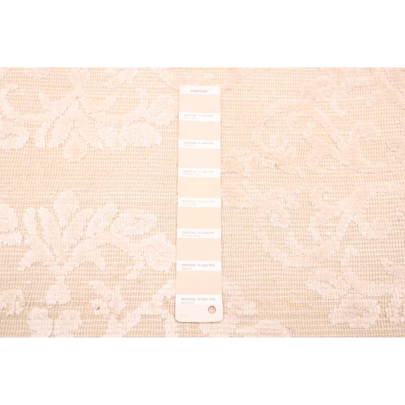 ECARPETGALLERY Hand Loomed Elysian Beige Viscose, Wool Rug - 8'3 x 11'6