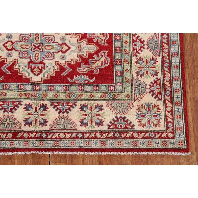 Red Kazak Oriental Area Rug Hand-Knotted Bedroom Wool Carpet - 5'1" x 6'8"