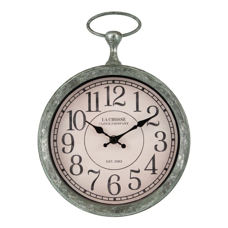 La Crosse 404-3828 9-inch Round Pocket Watch Quartz Analog Wall Clock