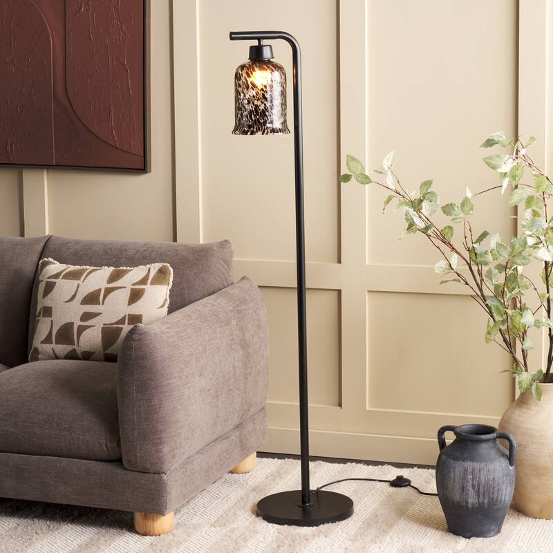 SAFAVIEH Lighting Nezara 58-Inch Metal & Glass Floor Lamp - 15"W x 12"D x 58"H