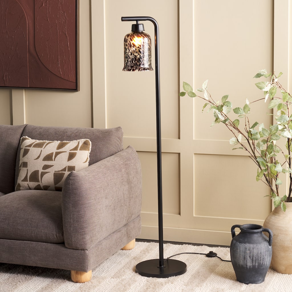 SAFAVIEH Lighting Nezara 58-Inch Metal & Glass Floor Lamp - 15"W x 12"D x 58"H