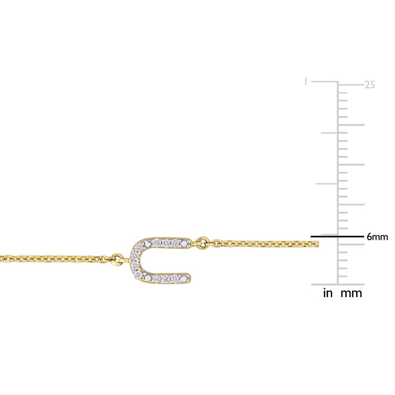 Miadora Diamond Accent A to Z Initial Station Necklace in 14k Yellow Gold