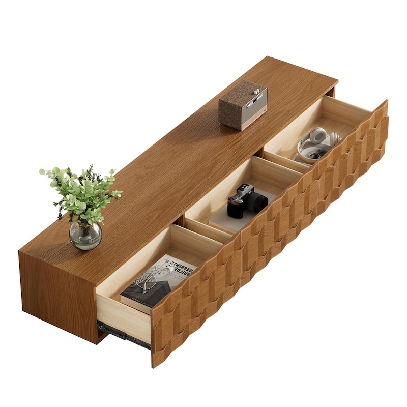 Brown Wood Grain Combination Tv Cabinet