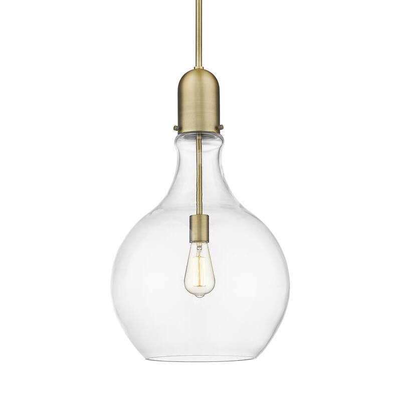 Innovations Lighting 492-1S-23-14 Amherst Pendant Amherst 14" Wide - Brushed Brass / Clear