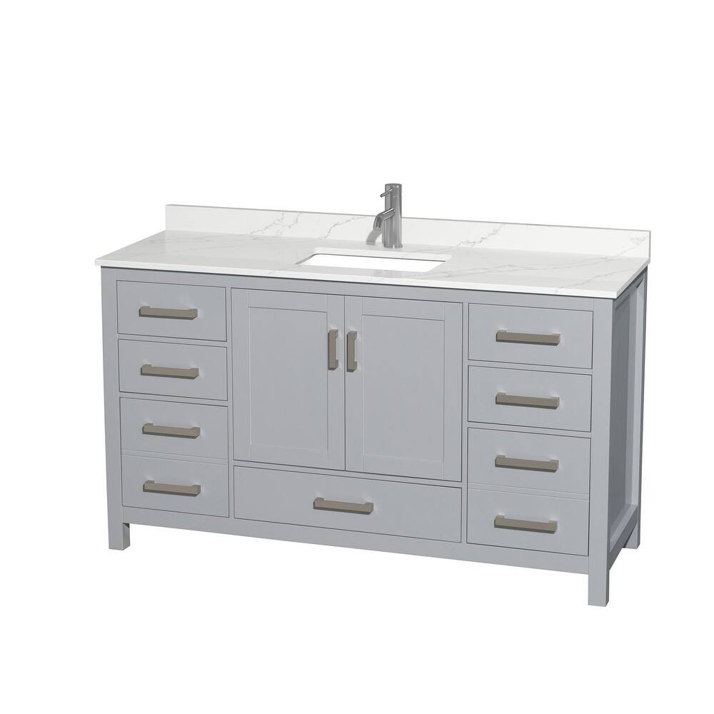 Sheffield 60-inch Single Vanity, Single Hole Quartz Top