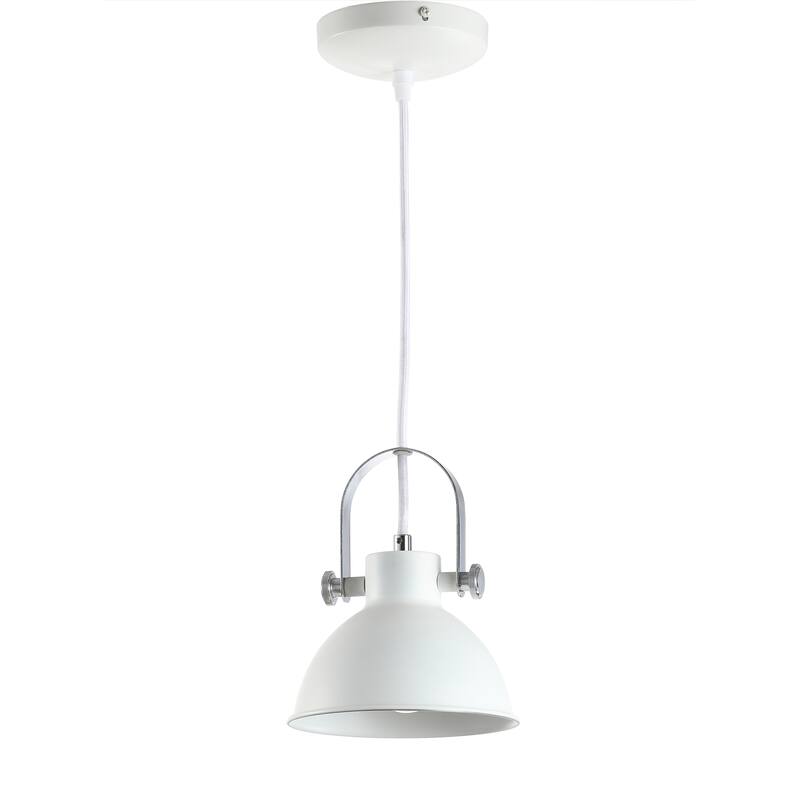 SAFAVIEH Lighting Orhideea Adjustable 1-Light Led White Pendant - 6.25"x6.25"x10-82" - 6Wx6Dx82H