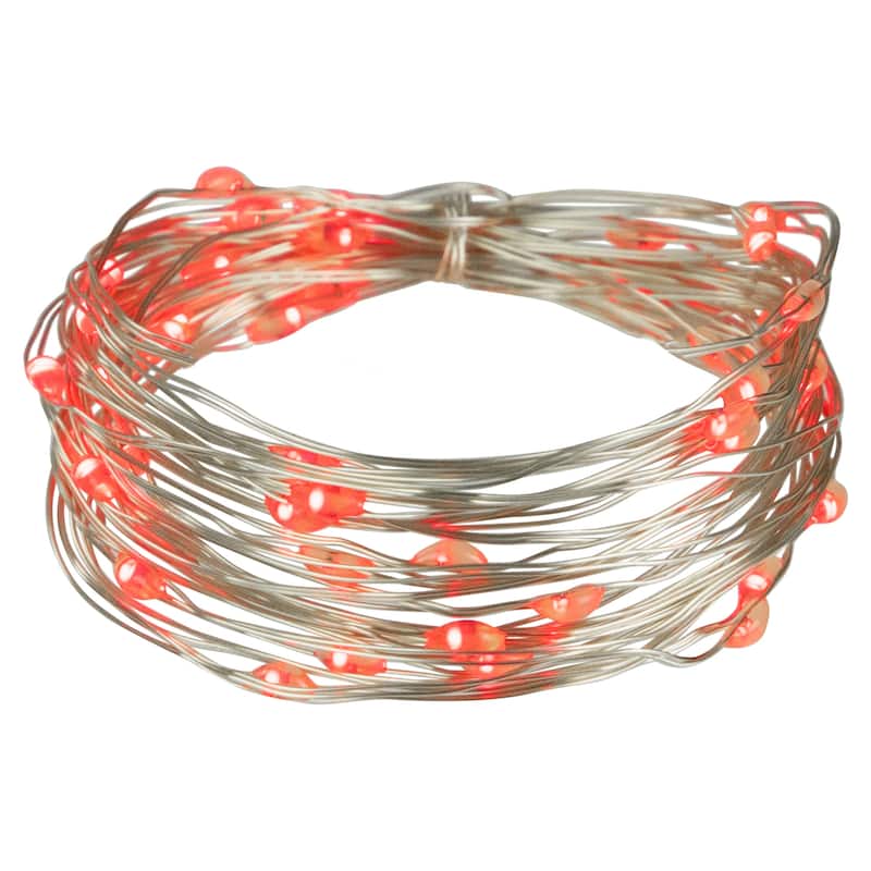 50-Count LED Micro Fairy Christmas Lights - 16ft Copper Wire