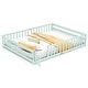 preview thumbnail 7 of 9, Kids' Queen Size Bed Frame Wooden Floor Bed with Safety Rails Mint Sky