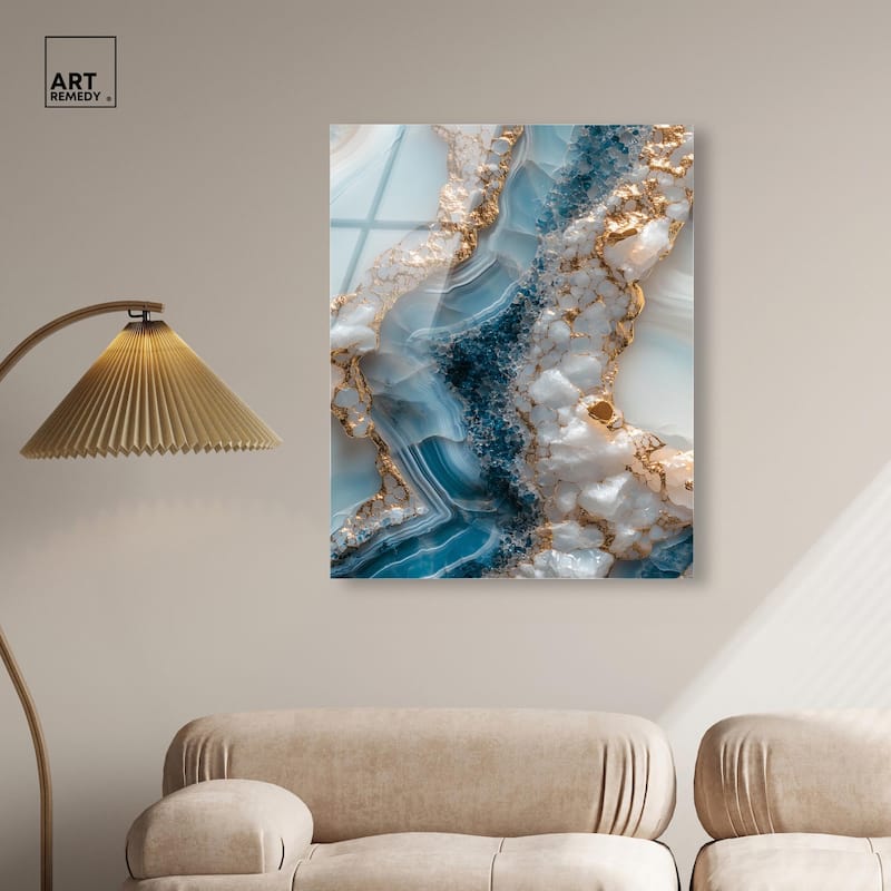 Lapis River Acrylic by Art Remedy, Ready to Hang