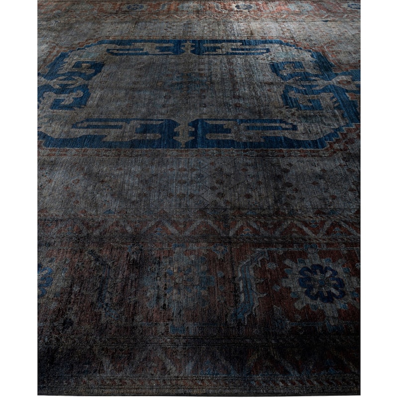 Overdyed One-of-a-Kind Hand-Knotted Area Rug - Gray - 11' 9" x 16' 10"