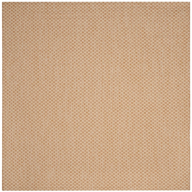SAFAVIEH Courtyard Judi Indoor/ Outdoor Patio Backyard Rug - 6'7" Square - Natural/Cream