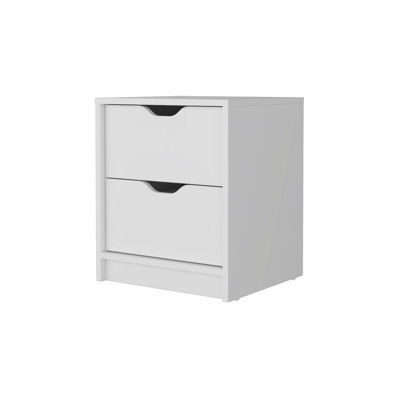 White 2-Drawer Nightstand, Ergonomic Design, Ample Storage, Convenient Access