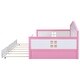 preview thumbnail 7 of 7, Full size Wooden Daybed with Trundle and Sensor Light, Pink