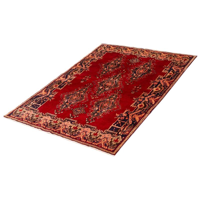 ECARPETGALLERY Hand-knotted Andelz Red Wool Rug - 5'4 x 7'6
