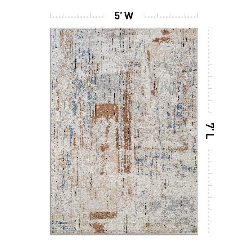 Multi-Tonal Rug for Living Room, Entryway, or Family Spaces - Easy to Clean and Comfortable Underfoot