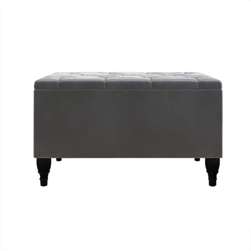 CraftPorch 2 Piece Bedroom Bench Set Velvet Wingback Upholstered Bed