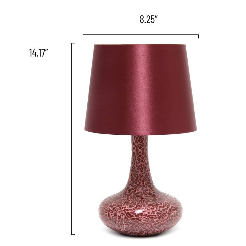 Table Lamp Patchwork Glass Shade Living Room Bedroom Decor 14.17 Inch