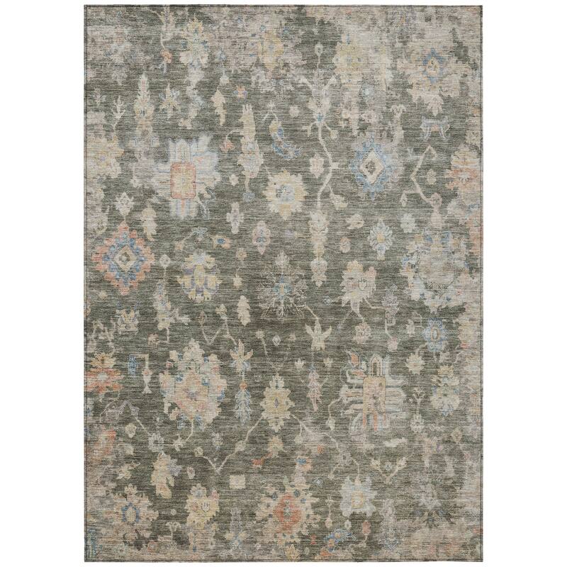 Machine Washable Indoor/ Outdoor Casual Traditional Chantille Rug