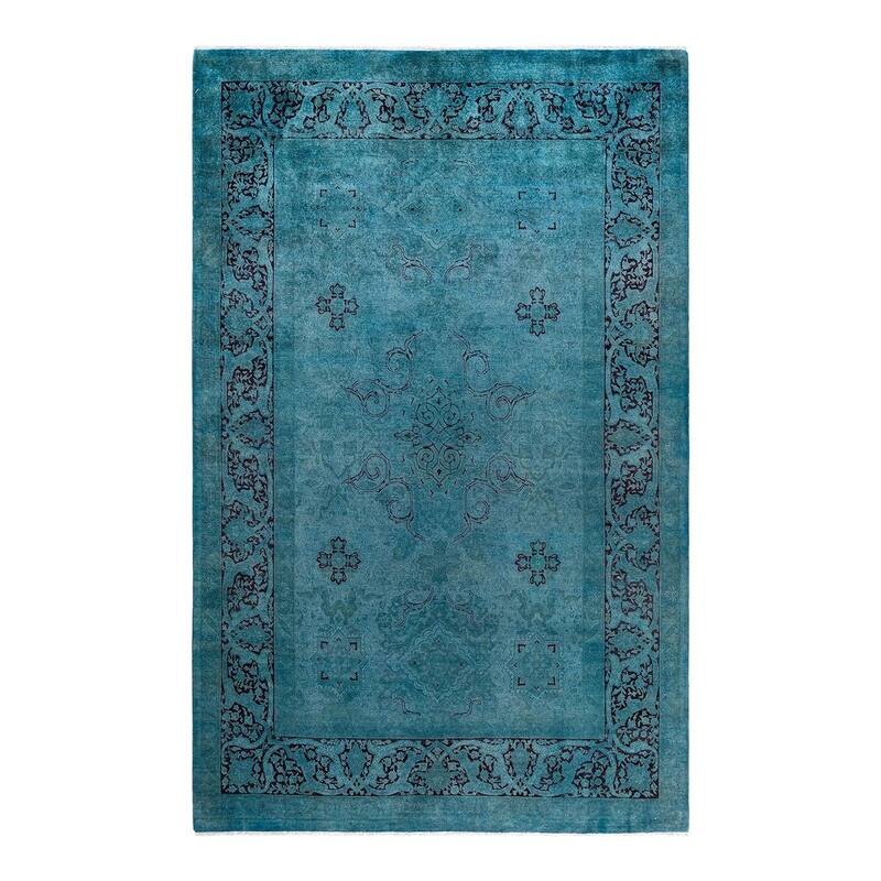 Contemporary Overdyed Wool Hand Knotted Area Rug - 6' 1" x 9' 7"