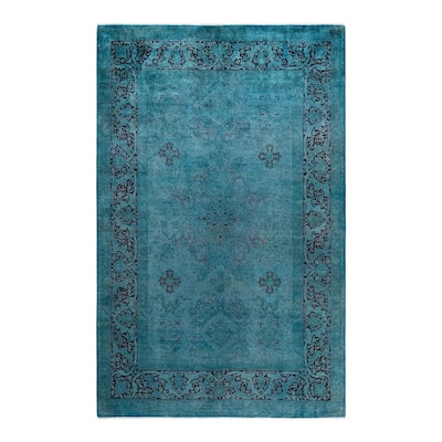 Contemporary Overdyed Wool Hand Knotted Area Rug - 6' 1" x 9' 7"